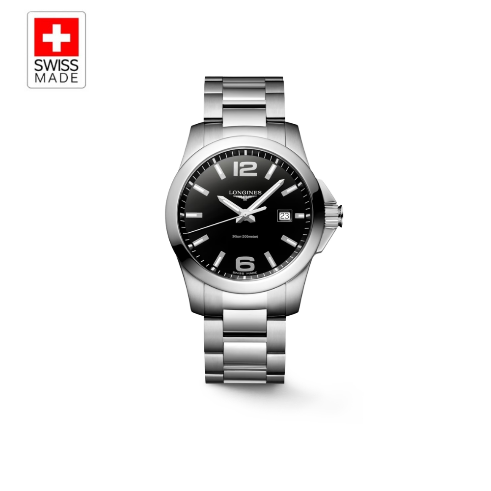 Quartz saat, Ø 41.00 mm, paslanmaz çelik, L3.759.4.58.6