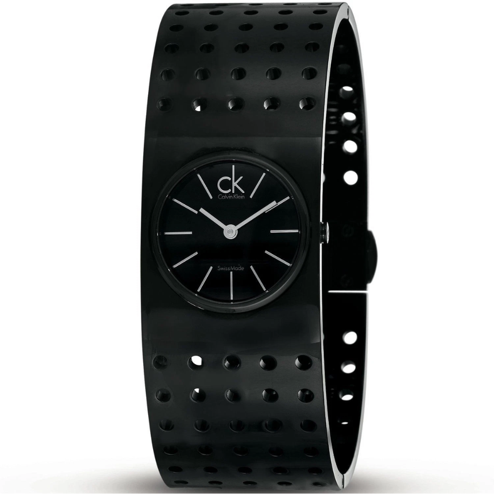 Calvin Klein K8324302 Womens Grid Swiss Blk PVD Stainless Steel With 5.5" Band!