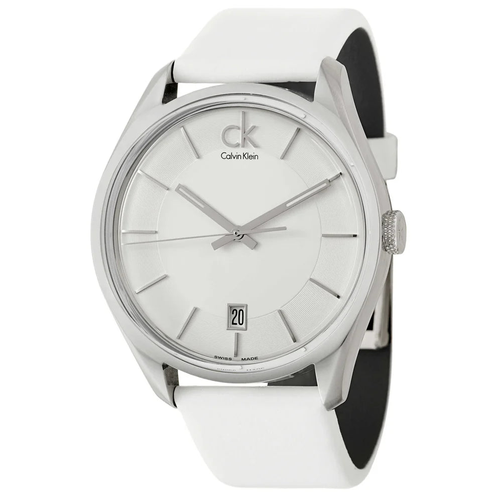 Masculine 42mm Silver Dial Men's Swiss Quartz (Battery-Powered) Watch