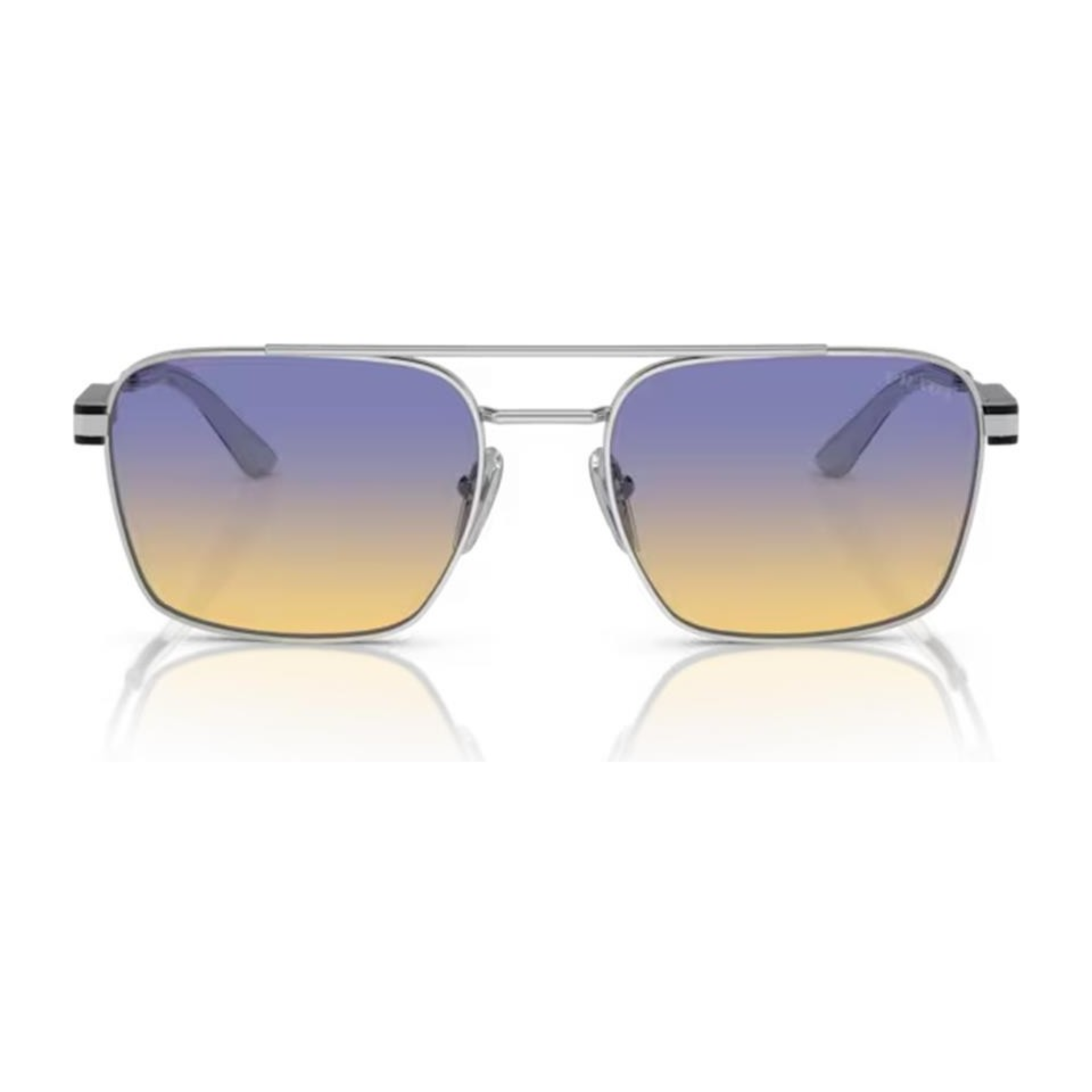 Prada PR 67ZS 1BC06Z 56 Unisex Oval Silver Metal Sunglasses
