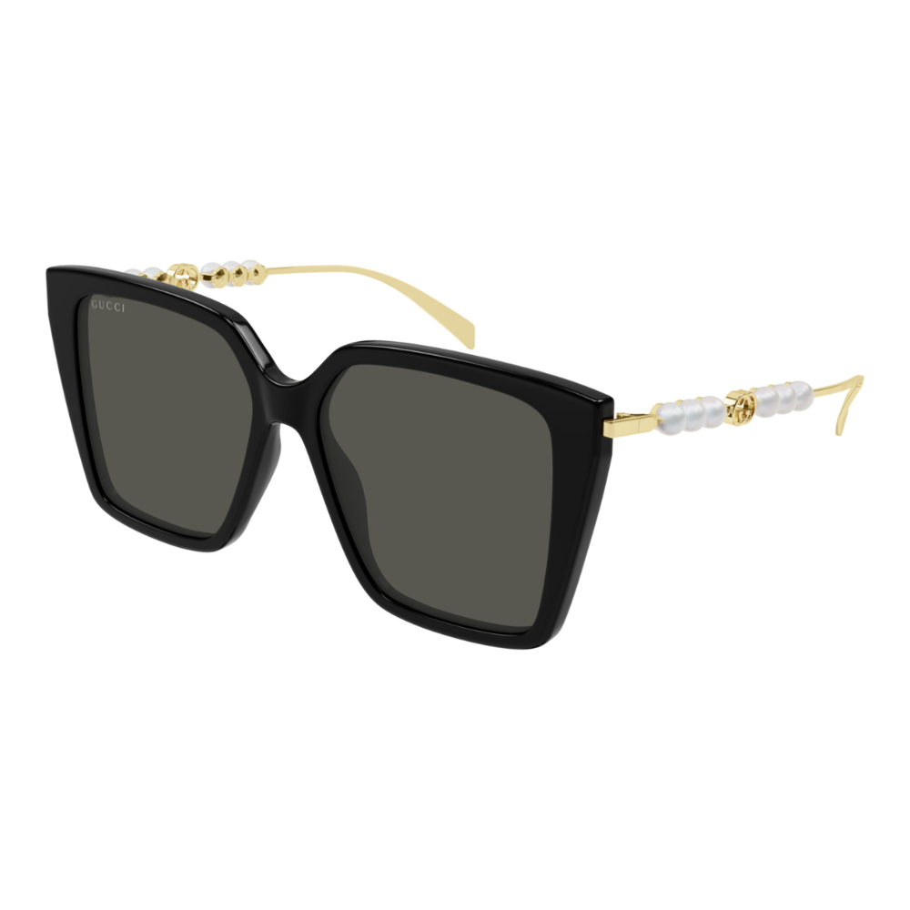 Gucci Emblem GG1967S 001 54-15 Siyah-Altın-Gri Güneş Gözlüğü