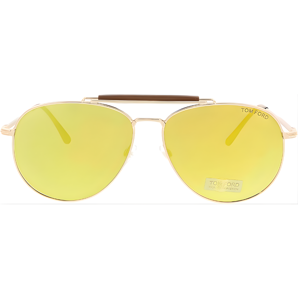 Tom Ford Unisex Adults’ FT0536 28G 60 Sunglasses, Gold (Oro Rosa Lucido/Marrone Specchiato)